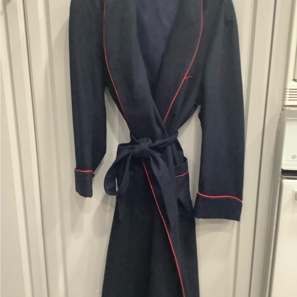 Men’s Vtg Brooks Brothers Robe House Coat, Wool, Hugh Hefner Style Cigar Robe L - Picture 4 of 16